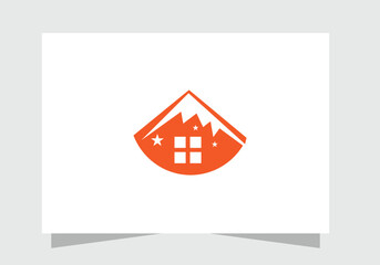 Mountain House Logo with Stars logo vector design