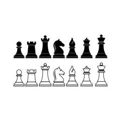 chess pieces vector illustration