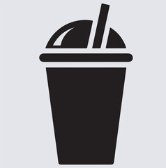 juice mug silhouette vector art illustration, vector illustration of a cup