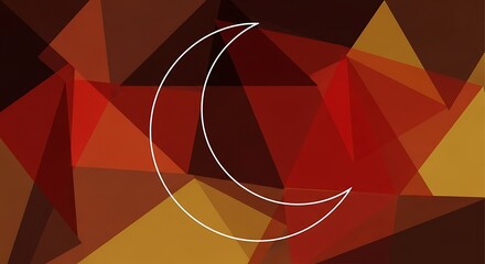 Abstract geometric background with a crescent moon outline, creating a modern and artistic design