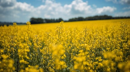 Fototapeta premium Yellow field rapeseed in bloom