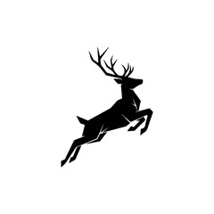 silhouette of a deer jumping