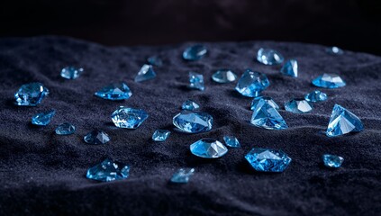 Scattered Facets. A Study in Blue and Shadow, Textural Contrast and Angular Shapes.