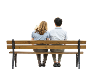 couple sitting on bench