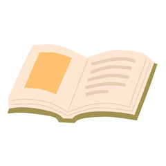Open Book in Flat Style for Cozy Reading Illustration