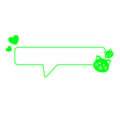 green cute cat banner speech bar