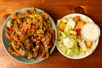 Stir Fry with salad