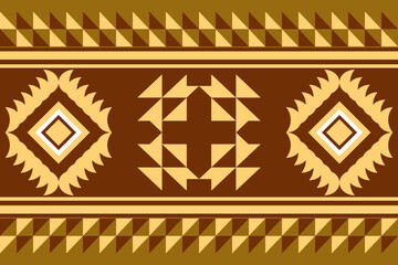 Geometric pattern brown tones. Seamless Native American tribal fabric. ethnic motif. tiles, picture books,rug,carpet,Patola saree. design vector illustration for woven textile printing blanket fashion
