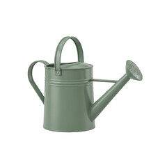 Green watering can isolated on transparent background for gardening tool
