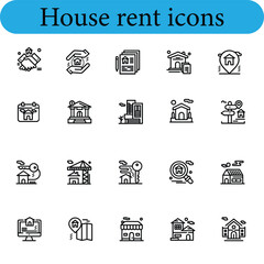 Collection of house rent and real estate icons