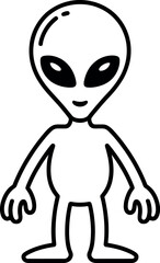 Alien isolated on white background, a classic depiction of extraterrestrial being