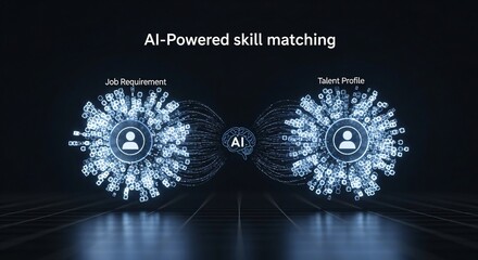 AI-powered skill matching technology connecting job requirements with talent profiles for recruitment and human resources.