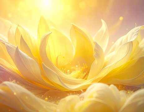Dreamy Abstract Pastel fostering Peaceful Macro Yellow Atmosphere Soft Light Detail, Background Digital Art Solid Wallpaper