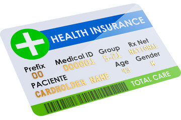 Health Insurance Card, plastic card, transparent background