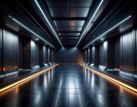 Futuristic Angle establishing Abstract Lighting Studio Wide Dark Perspective, Mood Photorealistic Wallpaper Energetic Background