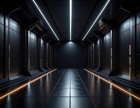 Futuristic Lighting Photorealistic Background Angle Dark Studio Abstract Mood Energetic Perspective, Wide Wallpaper establishing