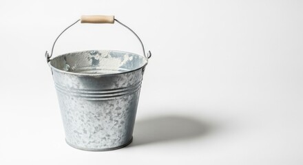 Cement Bucket Isolated on White Background