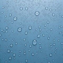 Water Droplets on a Smooth Blue Surface - A Refreshing Texture.