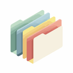 Isometric File Minimalist Icon in Flat Design