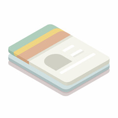 Isometric ID Card Flat Vector Icon