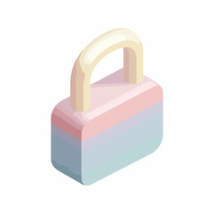 Isometric Minimalist Lock Icon in Flat Design