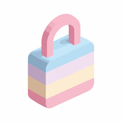 Minimalist Isometric Lock Icon in Flat Design