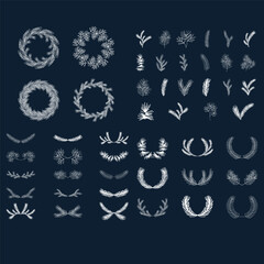 50 hand drawn christmas branches