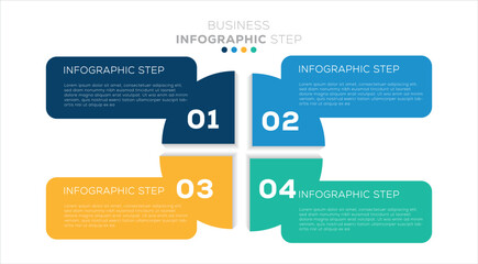 Infographic design with icons and 4 options or steps. Infographics for business concept. Can be used for process diagram, presentations, workflow layout, banner, flow chart, info graph. 
