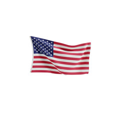 Fototapeta premium Waving american flag isolated on transparent background
