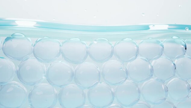 Nano serum particles absorbing into structured skin cells. Perfect for cosmetic innovation, facial treatment, or hydration-based skincare and wellness branding.