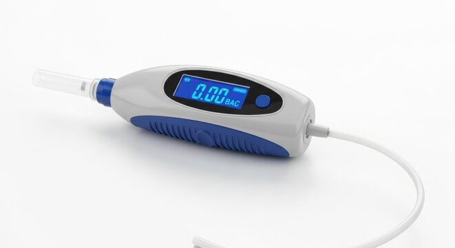 Breath Analyzer Device Isolated on White Background
