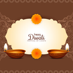 Happy Diwali Indian festival religious celebration card
