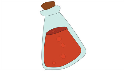  Magical Liquid Potion Bottle Tilted Vector Illustration