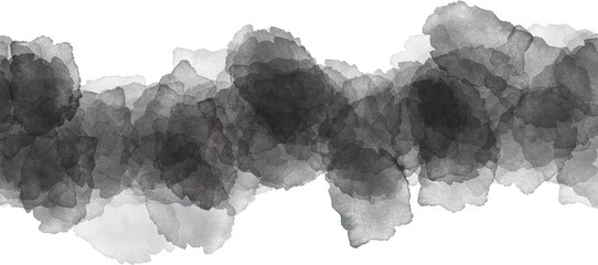 A long, horizontal watercolor or ink wash abstract texture streak. The brushstrokes