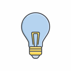 Obraz premium Minimalist Lightbulb Icon in Flat Design