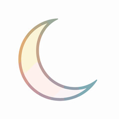 Simple Outline Moon Icon in Flat Design