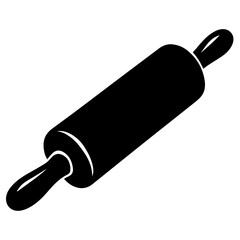Kitchen rolling pin with rounded handles. Perfect for bakery logos, cooking icons, recipe books, cafe menus, and culinary designs.