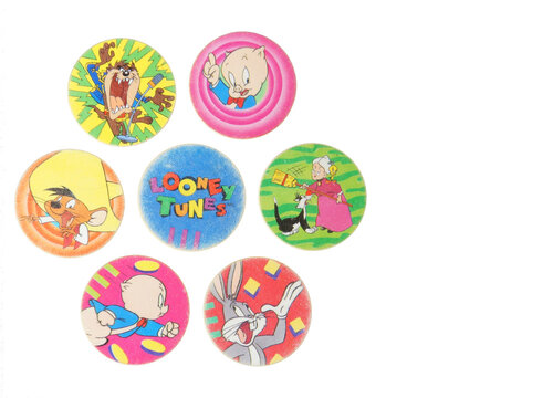 Looney Tunes tazos. Tazos Collection. Cartoons. 