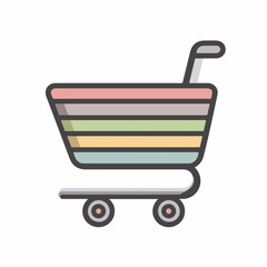 Minimalist Shopping Cart Outline Icon Design