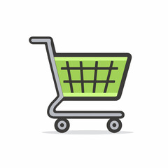 Minimal Geometric Shopping Cart Icon Design