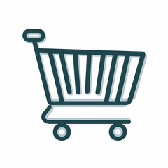 Minimalistic outline shopping cart icon design