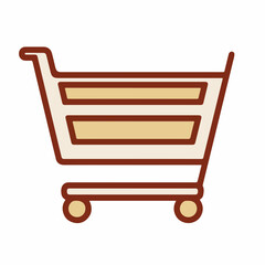 Minimalist Outline Shopping Cart Icon Design