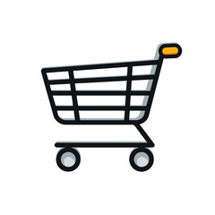 Minimalist Shopping Cart Geometric Icon Design
