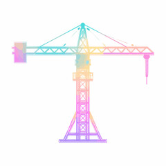 Minimalist Neon Construction Crane Icon