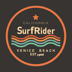 Surf rider Vintage vector illustration design