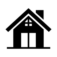 Minimal House Silhouette Clean Real Estate Home Icon Modern Architecture Vector Illustration with White Background