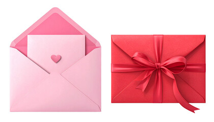  Romantic Love Letter Envelopes Pair – isolated on transparent background