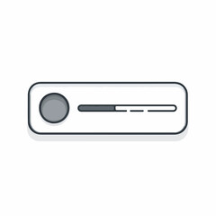 Monoline Slider Control Icon in Flat Design
