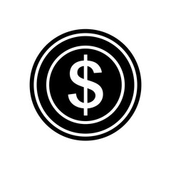 Black coin with dollar symbol