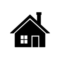 Simple house with chimney icon